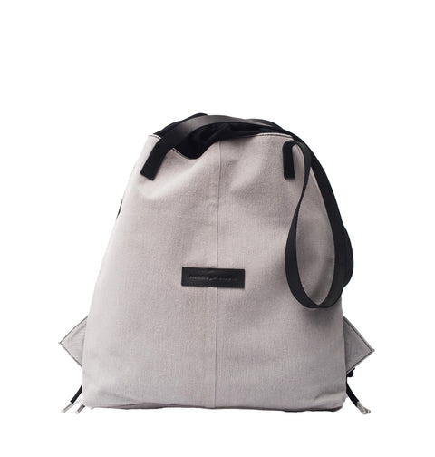 Slate Grey Denim Draw Tote Ext.