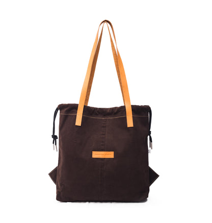 Chocolate Denim Draw Tote Reg.