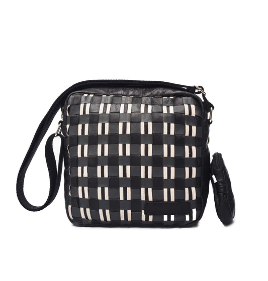 Woven Leather Crossbody Bag