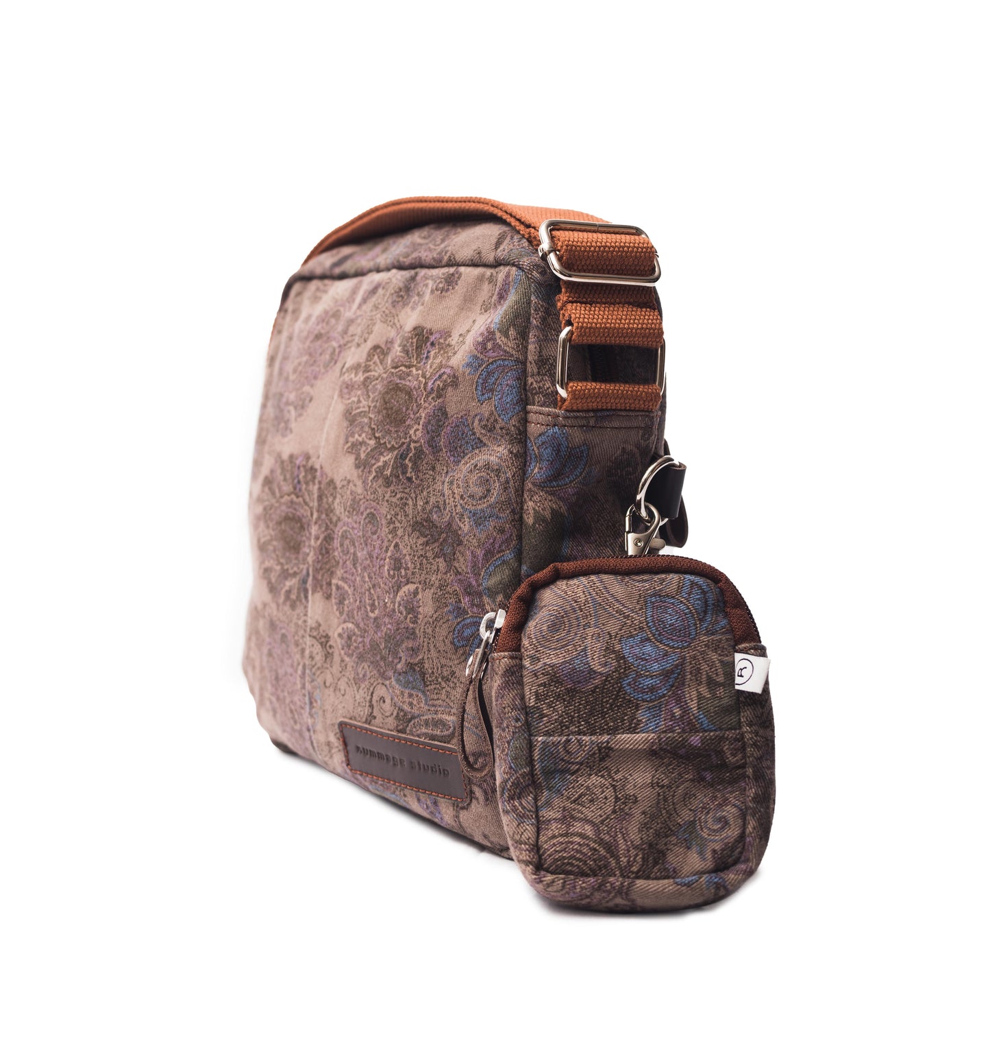 Chocolate  Denim Crossbody Bag