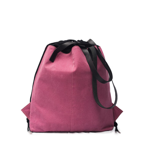 Magenta Denim Draw Tote Ext.