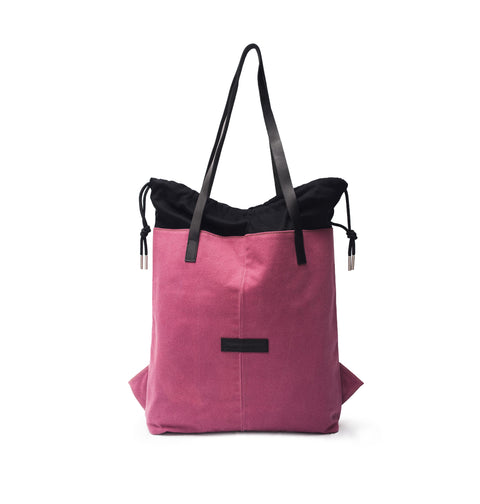 Magenta Denim Draw Tote Ext.