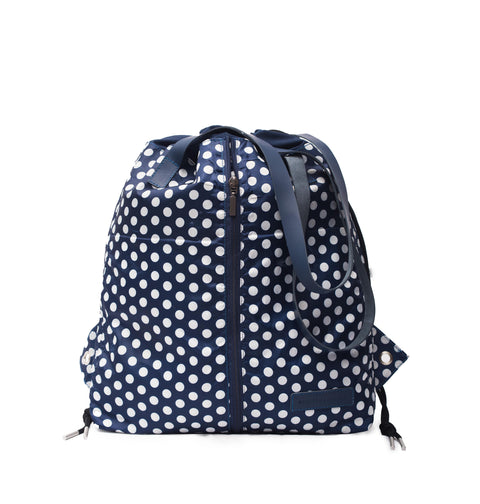 Navy Polka Dot WB Draw Tote Ext.