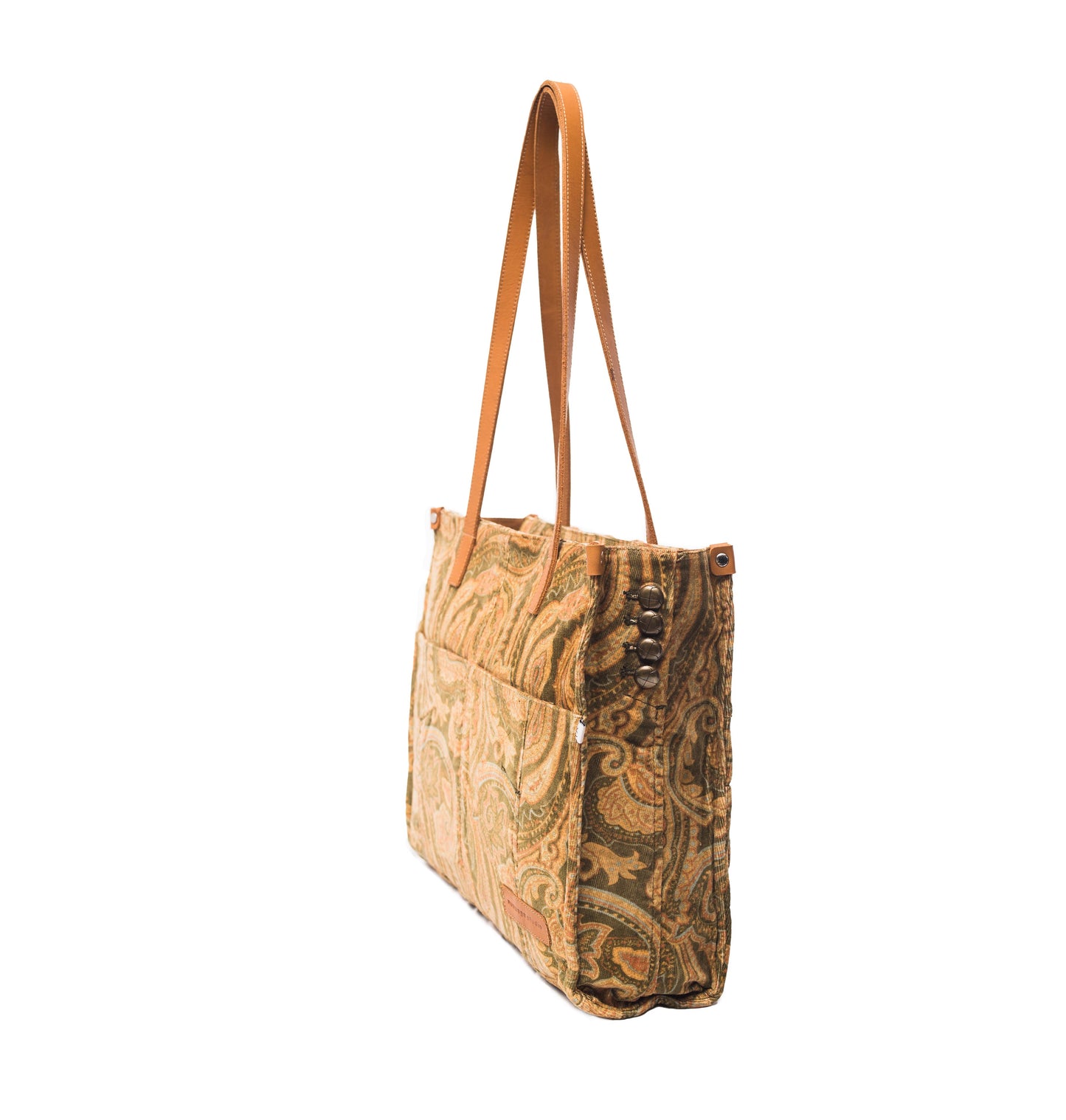 Floral Corduroy Office Tote