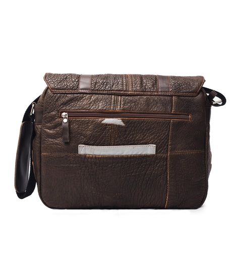 Chocolate Pebbles Leather Messenger Bag