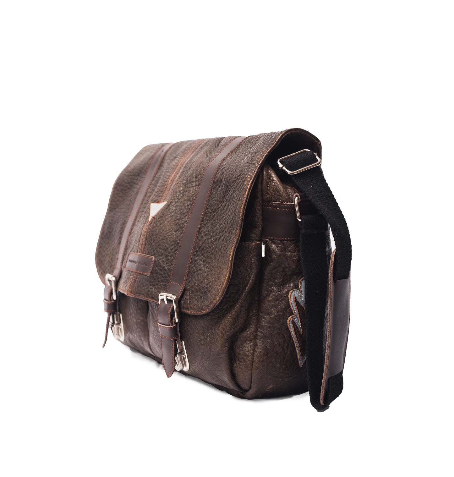 Chocolate Pebbles Leather Messenger Bag