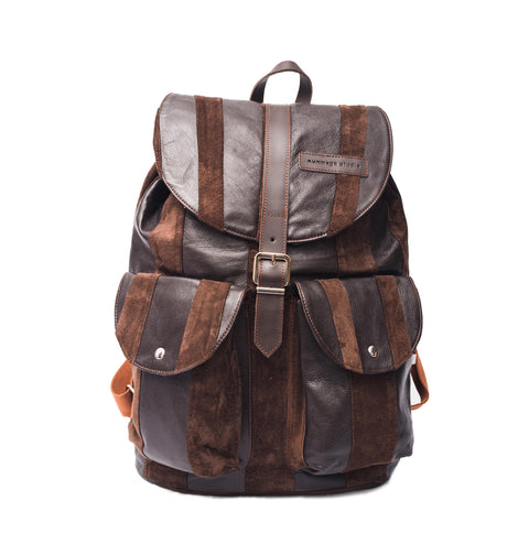 Linear Patchwork Hickory Leather  Classic Pack