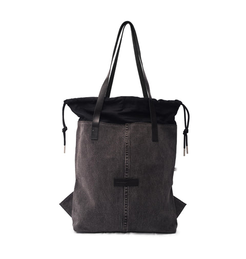 Charcoal Denim Draw Tote Ext.
