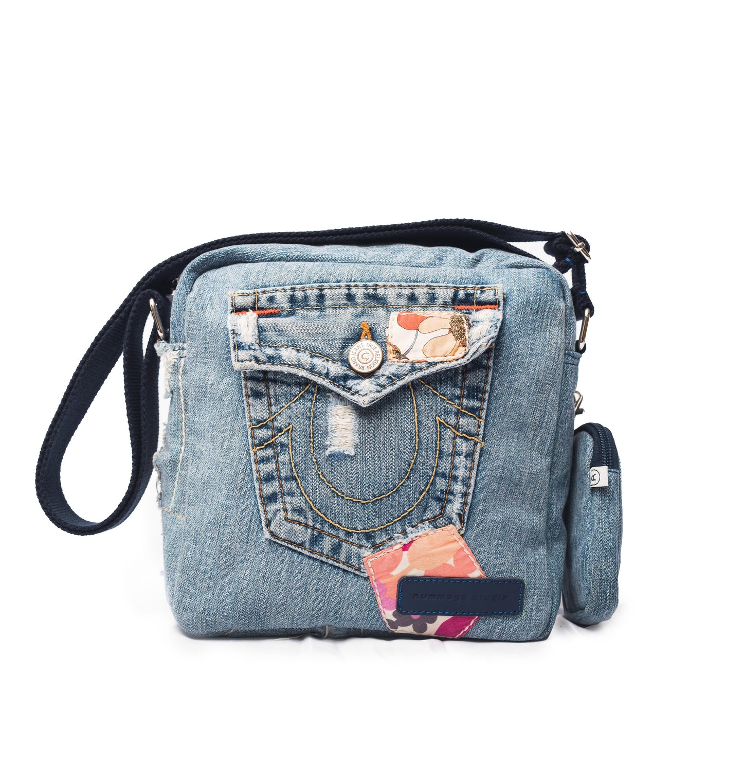 Blue Denim Crossbody Bag