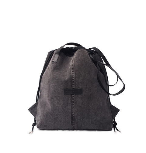 Charcoal Denim Draw Tote Ext.