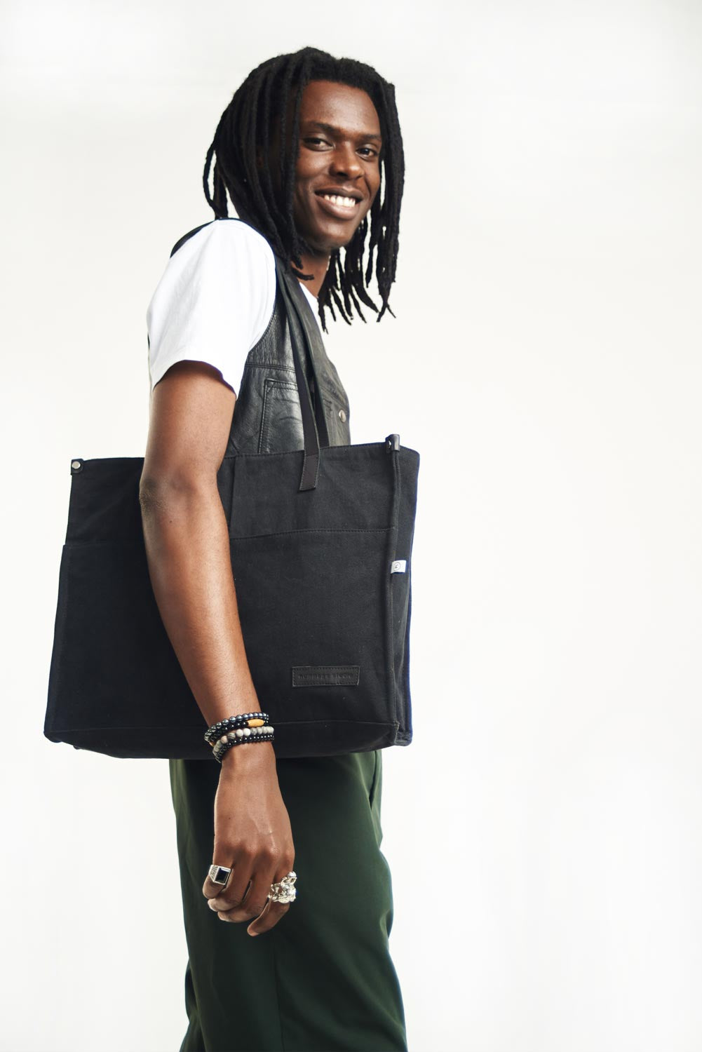 Azure Leather Office Tote
