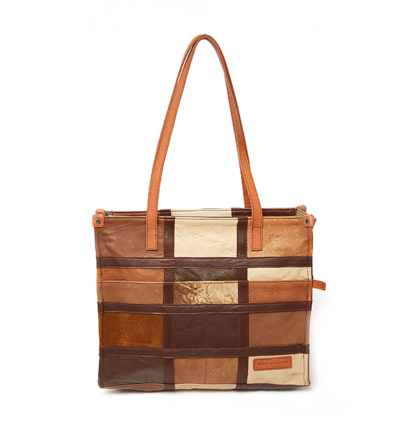 Shades Of Brown Leather Office Tote
