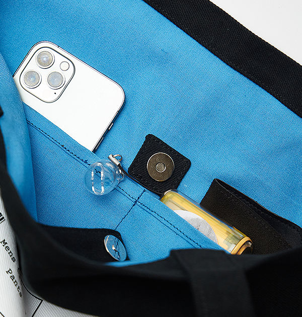 Tan Denim NLG Barcode Tote Bag