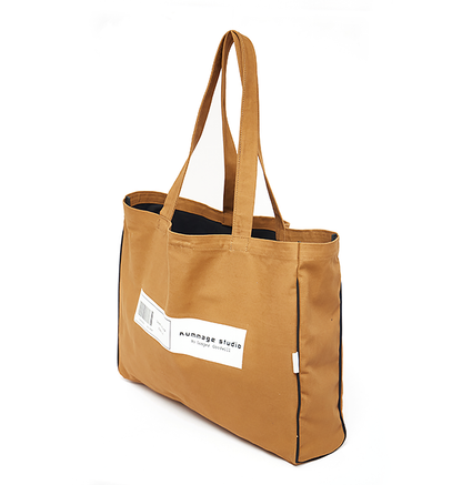 Tan Denim Barcode NLG Tote Bag