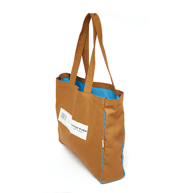 Tan Denim NLG Barcode Tote Bag