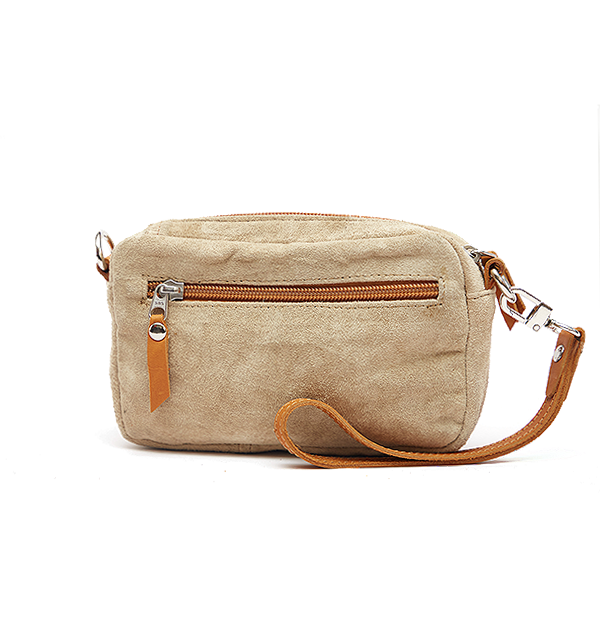 Zig Zag Sideways Strips Leather Crossbody Bag