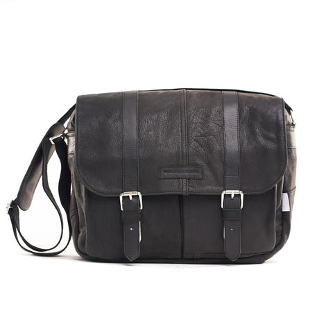 Leather Black Messenger Bag