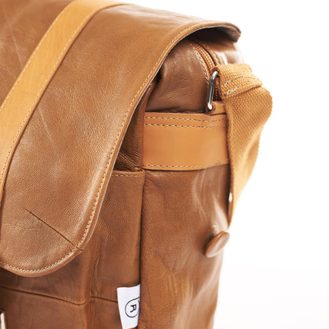 Leather Ochre Messenger Bag