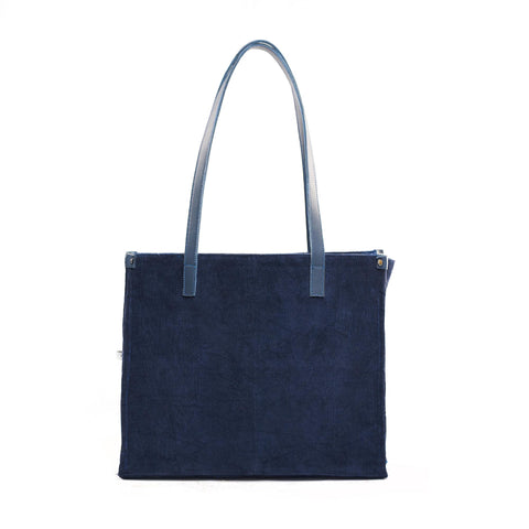 Corduroy Navy Office Tote