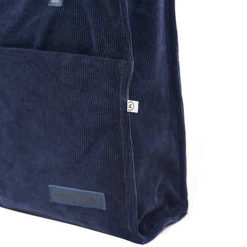 Corduroy Navy Office Tote