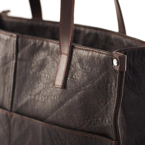 Leather Chocolate Office Tote
