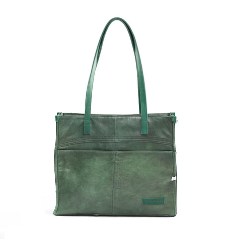 Leather Moss Office Tote