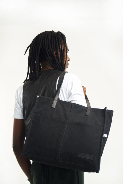 Denim Charcoal Office Tote