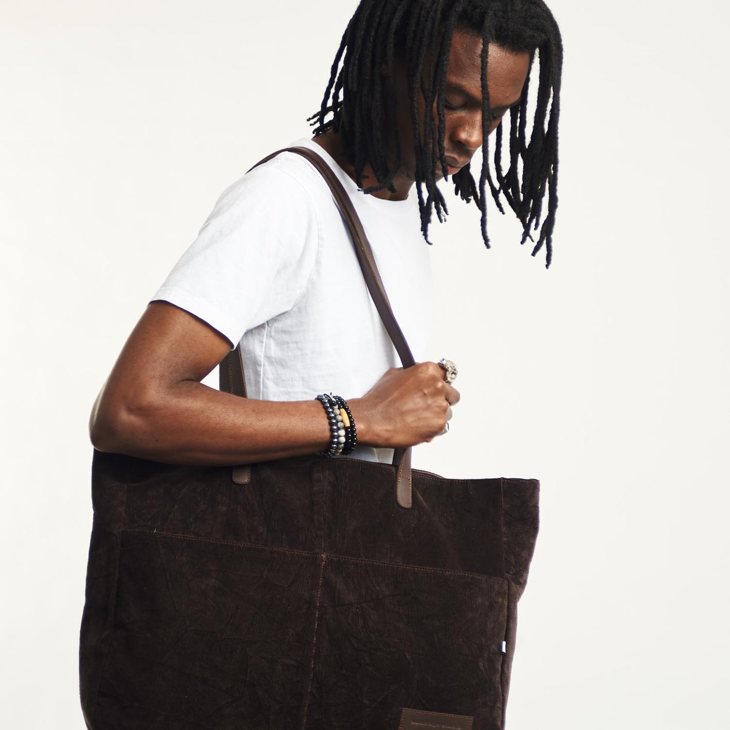 Corduroy Hickory Market Tote