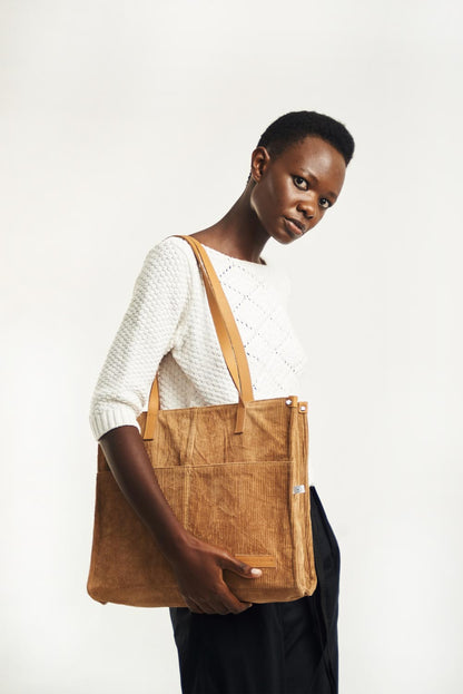 Corduroy Tawny Office Tote